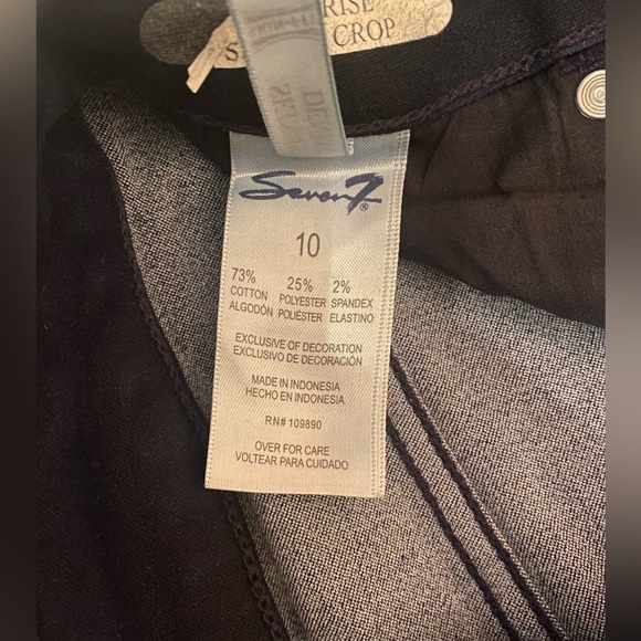 Seven7 Brand Ladies High Rise Skinny Crop Skin Fit Denim Jeans in Dk Blue SZ 10 - Picture 4 of 6